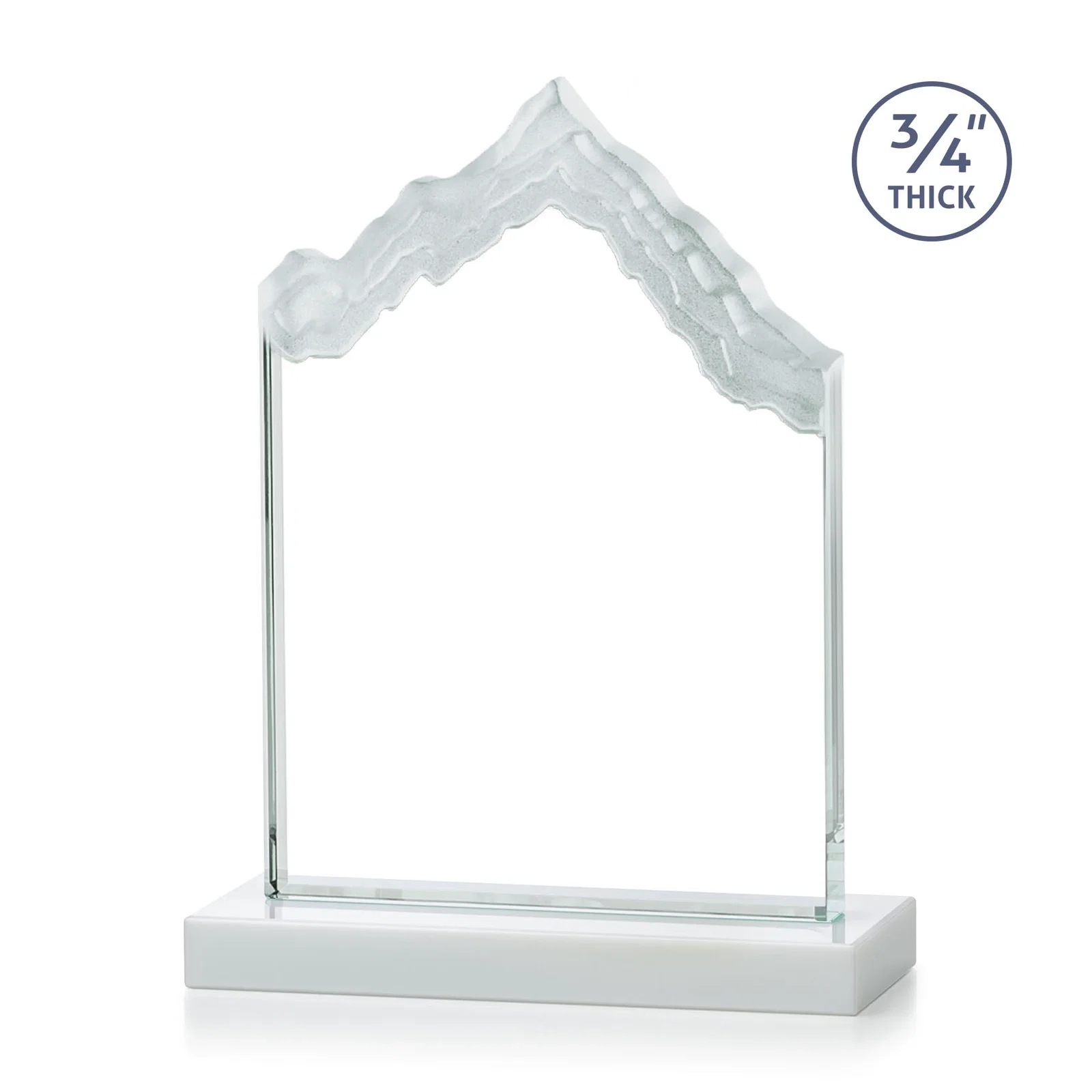 Custom Jade Glass Iceberg Award With A Frosted Deep-Etched Peak, with your logo for safety achievement programs