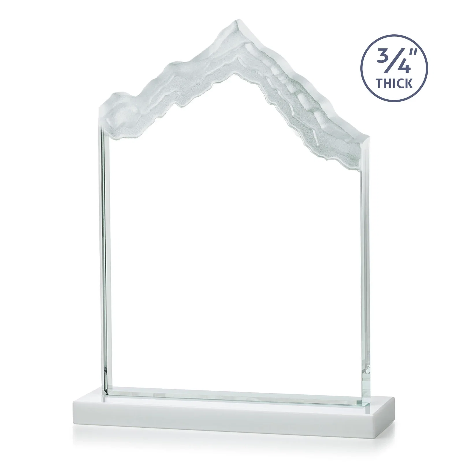 Custom Jade Glass Iceberg Award With A Frosted Deep-Etched Peak, with your logo for volunteer appreciation