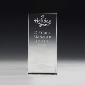 Extra-Thick Crystal Wedge Tower Award