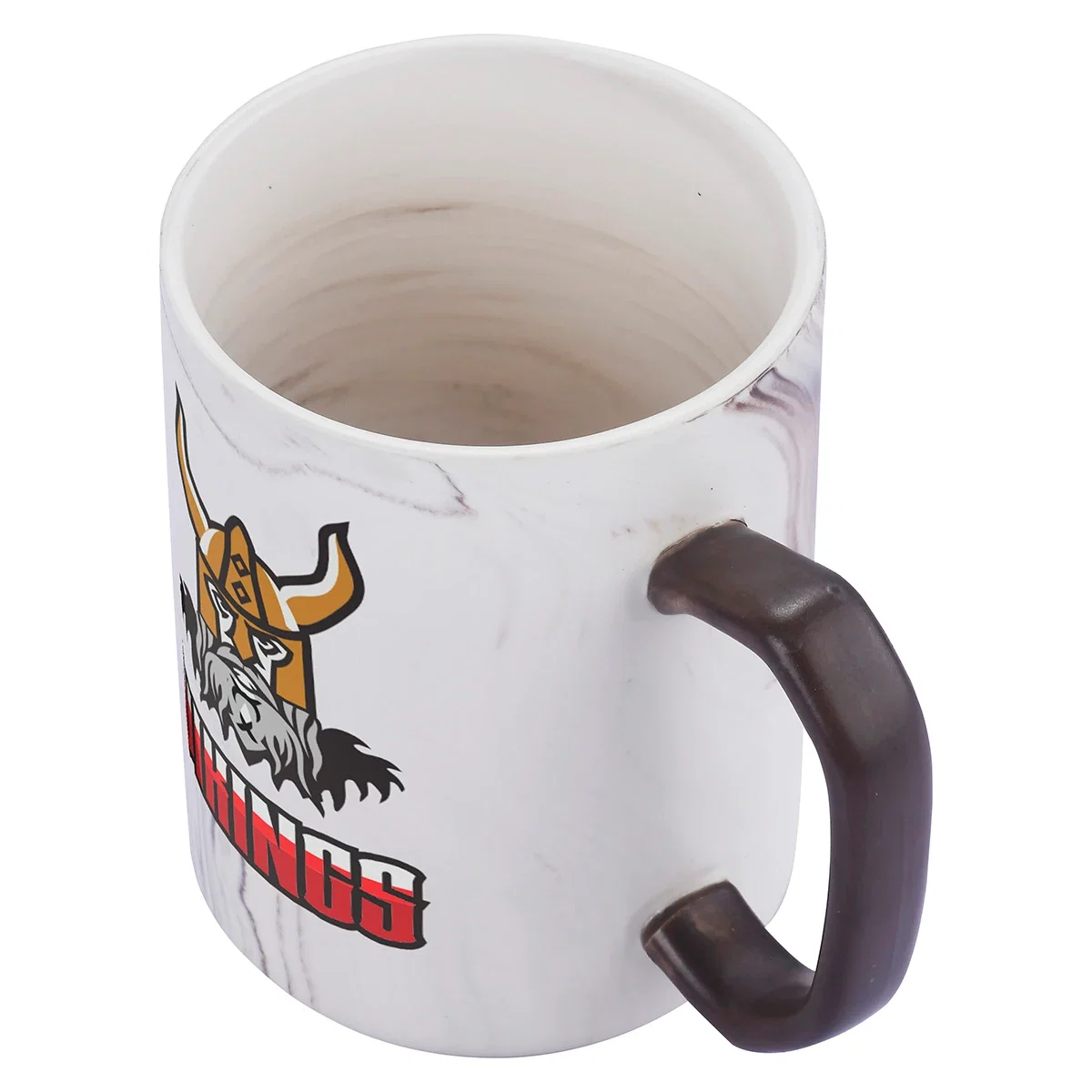 Branded Medea Ceramic Mug on a desk, coffee mug lifestyle shot