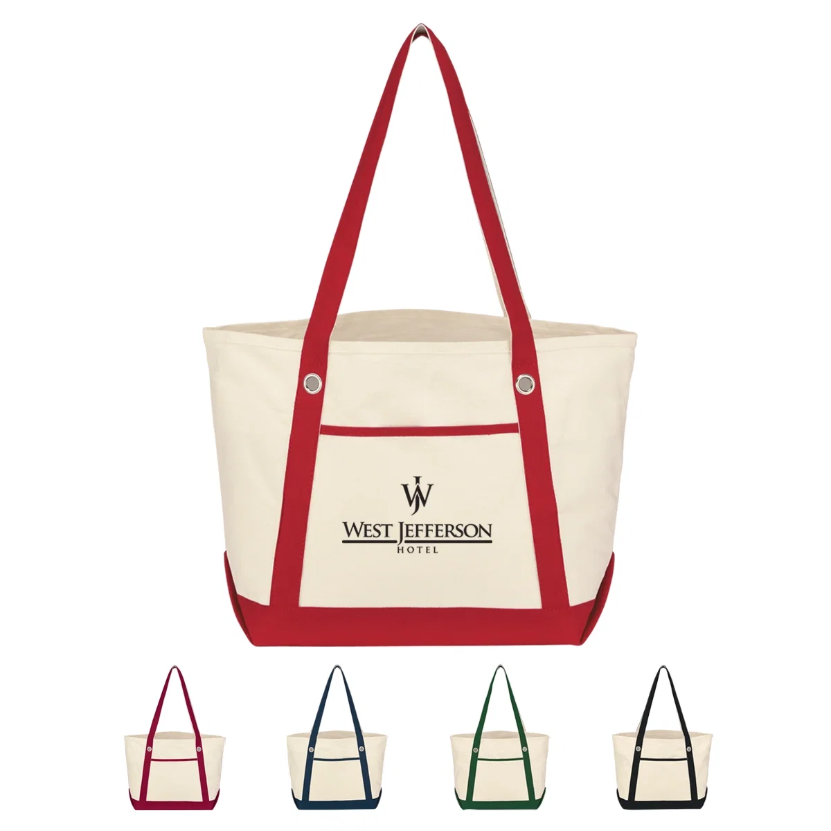 Cotton sailing tote bag available in medium and large sizes