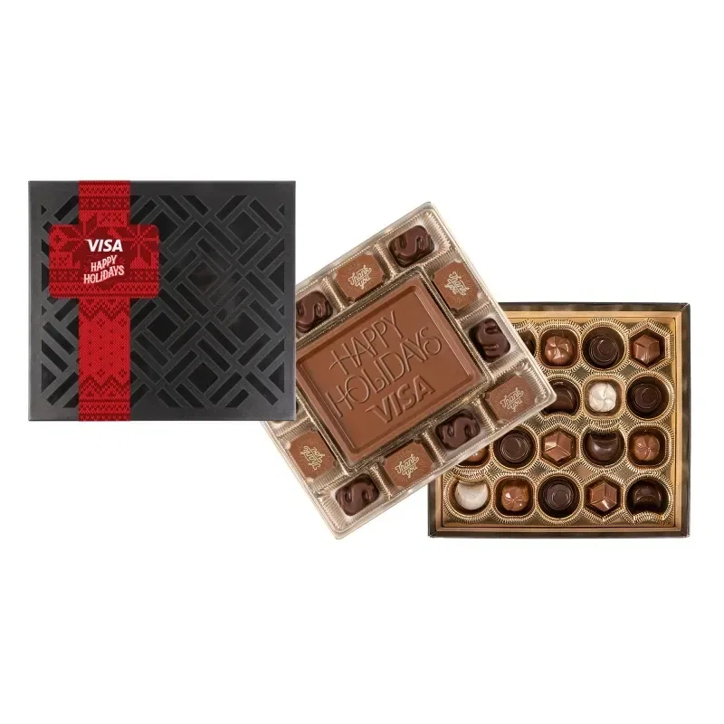 Medium Deluxe Gift Box with Square Full Color Band — view 2
