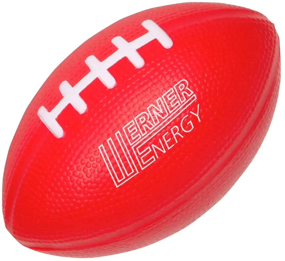 Custom Medium Football Stress Reliever top view, logo-ready 4-inch football squeeze toy for schools