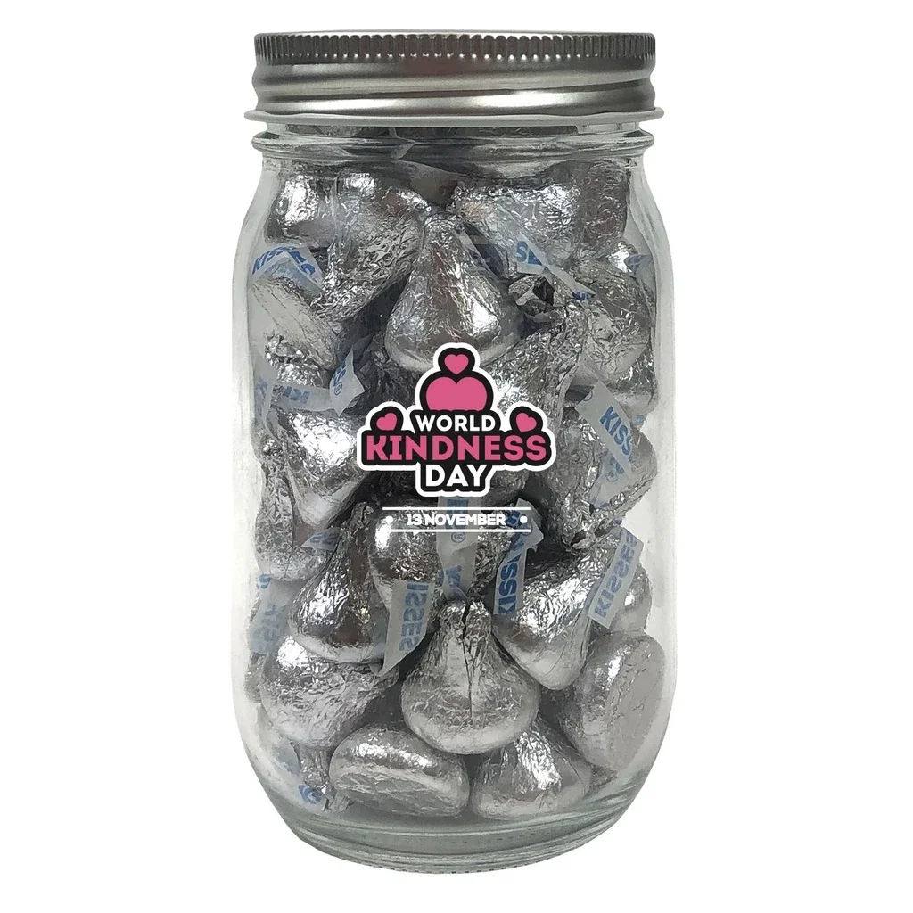Medium Jar Premium Fill — Clear,Candy Fill: Hershey's™ Kisses™