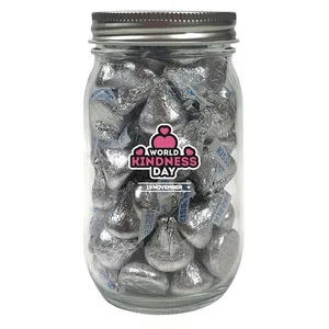 Assorted Candy Glass Jar, 16 Ounce, 3.05" x 5.35", Full-Color Imprint