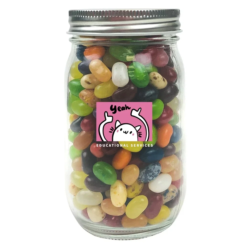 Medium Jar Premium Fill — Clear,Candy Fill: Jelly Belly™ Candy — view 2