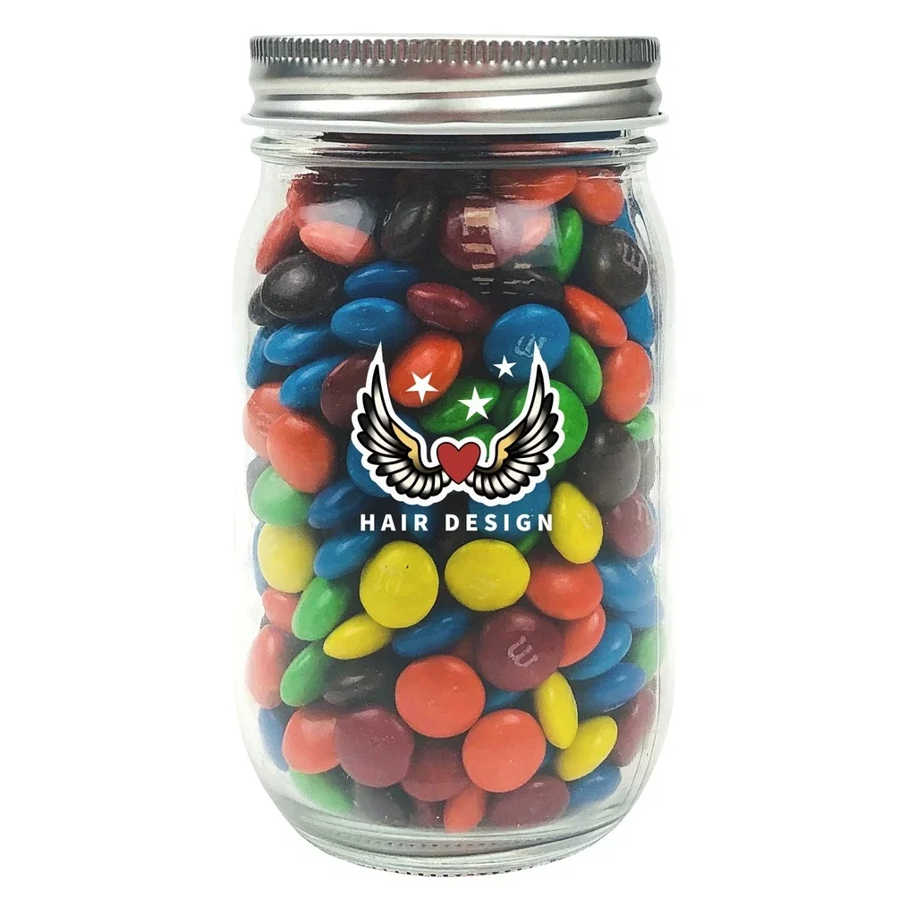 Medium Jar Premium Fill — Clear,Candy Fill: M&M's™ — view 4