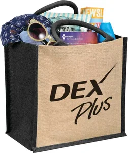 Medium Jute Gift Tote with 14" Handles and Hook-and-Loop Closure