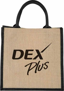 Medium Jute Gift Tote with 14" Handles and Hook-and-Loop Closure