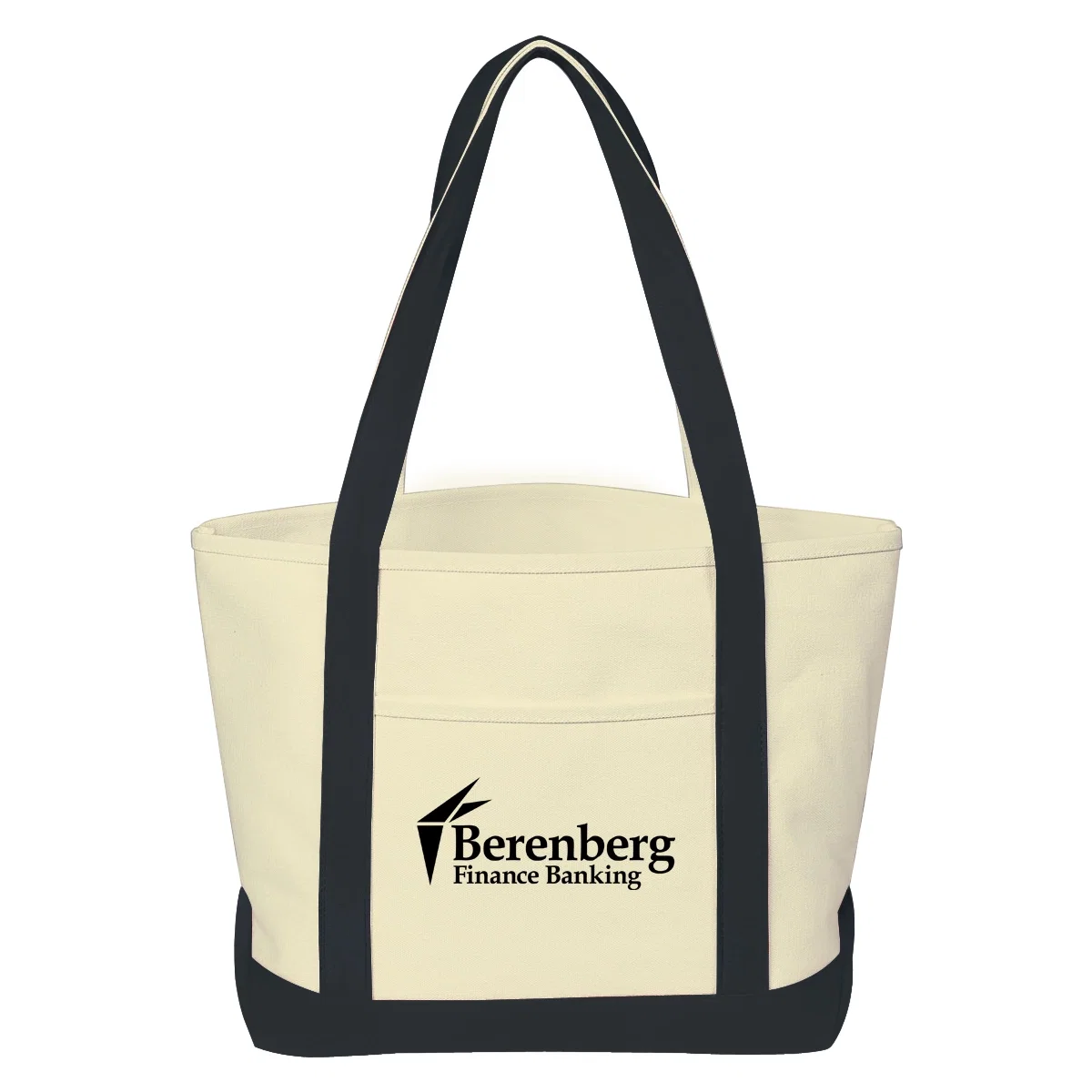 Recycled canvas tote with a natural body and contrast handles