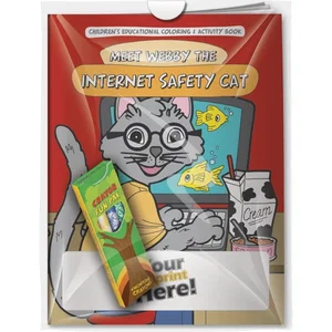 Meet Webby The Internet Safety Cat Coloring Book & Crayons Combo Pack