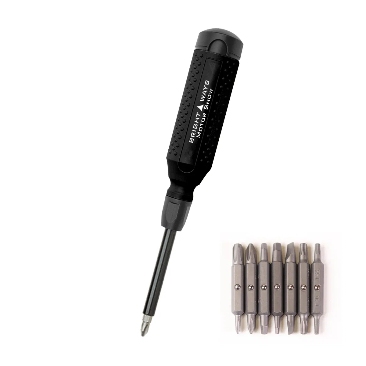 Multi-bit screwdriver holding fifteen tips in one handle