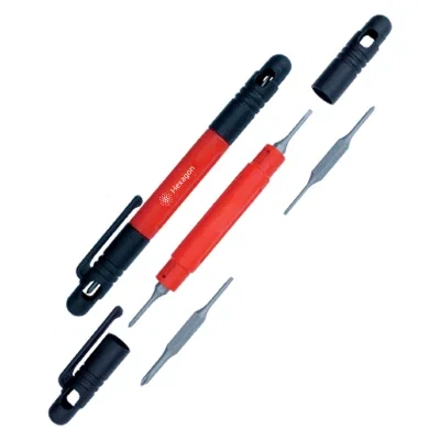Driver bits shown pulled from the compact hand tool