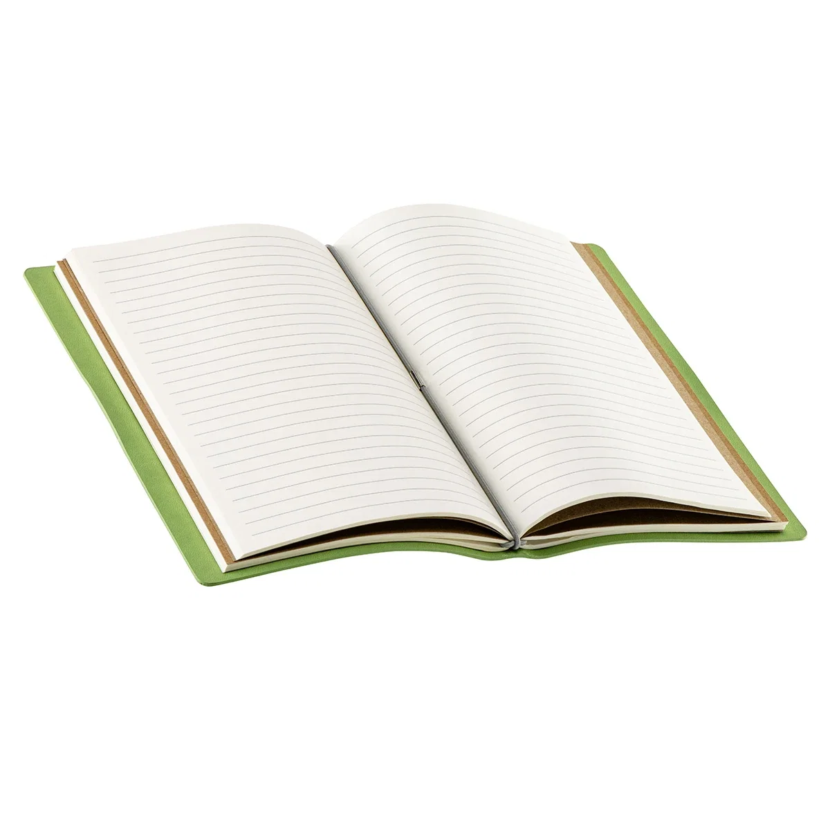 Side profile of the promotional Memoir Softcover Journal showing the spine