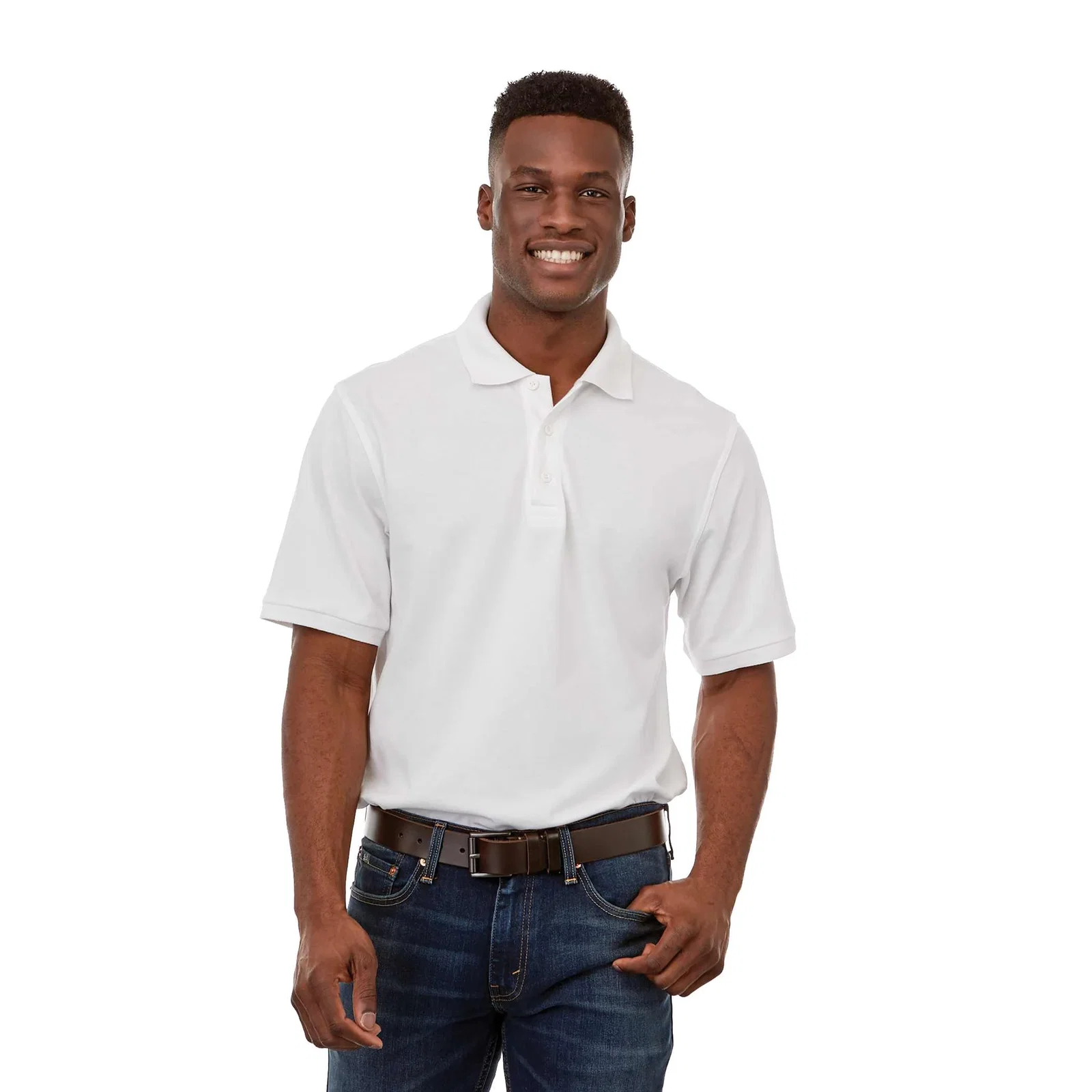 Customizable Men's BELMONT Short Sleeve Pique Polo Shirt — view 37