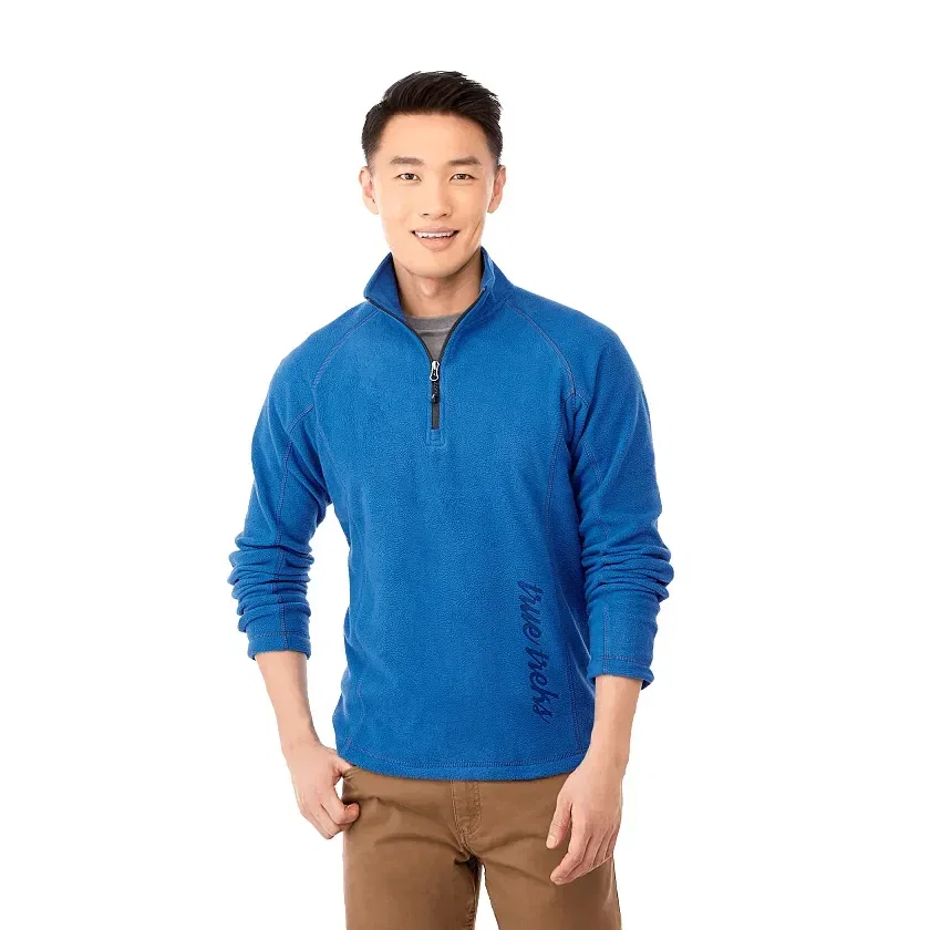 Custom Men's Poly Microfleece Quarter Zip - Bowlen Style being worn