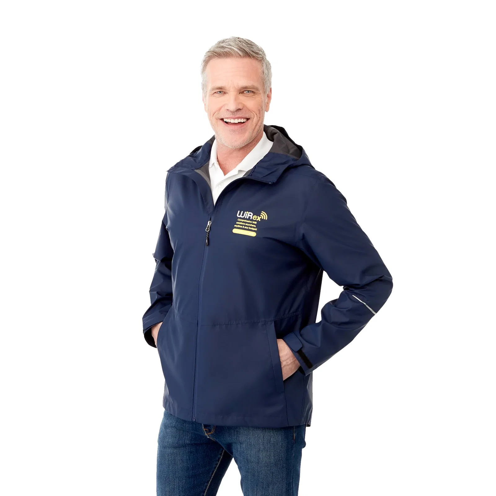 Branded Cascade Lightweight Waterproof Rain Jacket for Men — view 25
