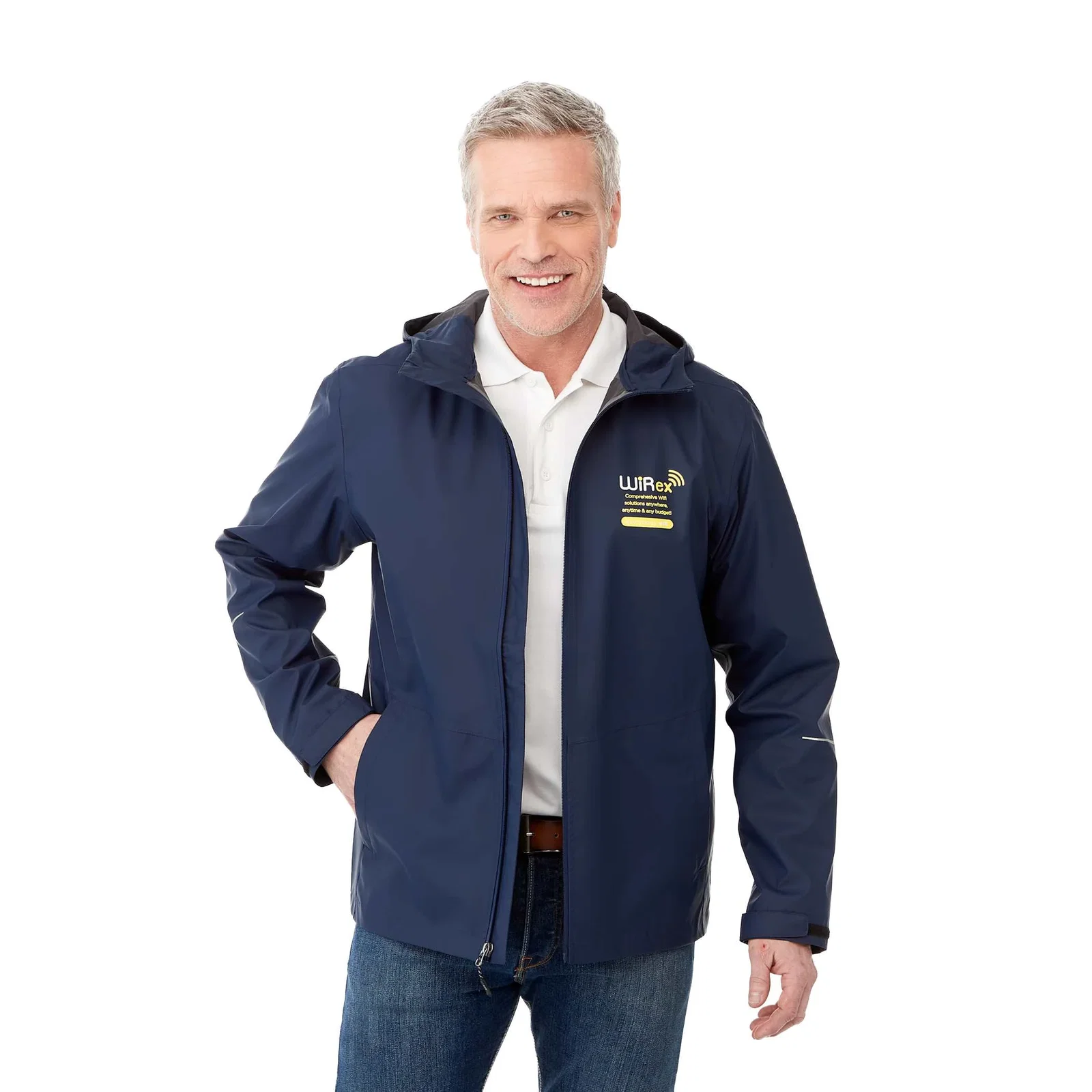 Branded Cascade Lightweight Waterproof Rain Jacket for Men — view 26