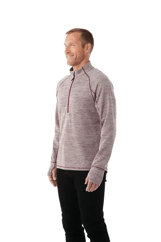 Custom Men's Performance Knit Half Zip Sweater with Thumb Holes — view 11