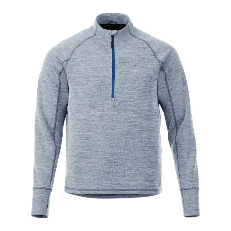 Custom Men's Performance Knit Half Zip Sweater with Thumb Holes — view 13
