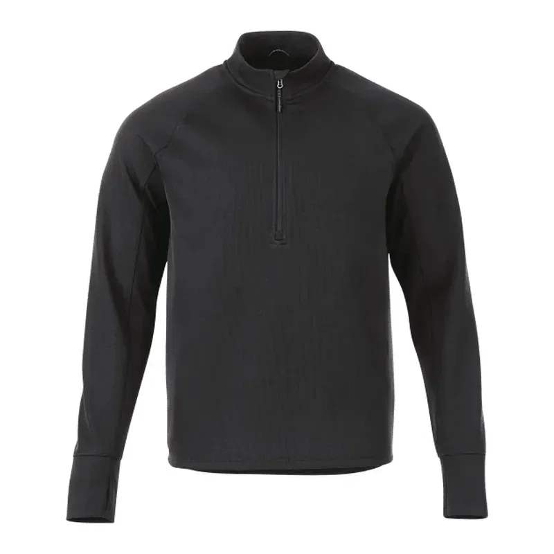 Custom Men's Performance Knit Half Zip Sweater with Thumb Holes — view 3