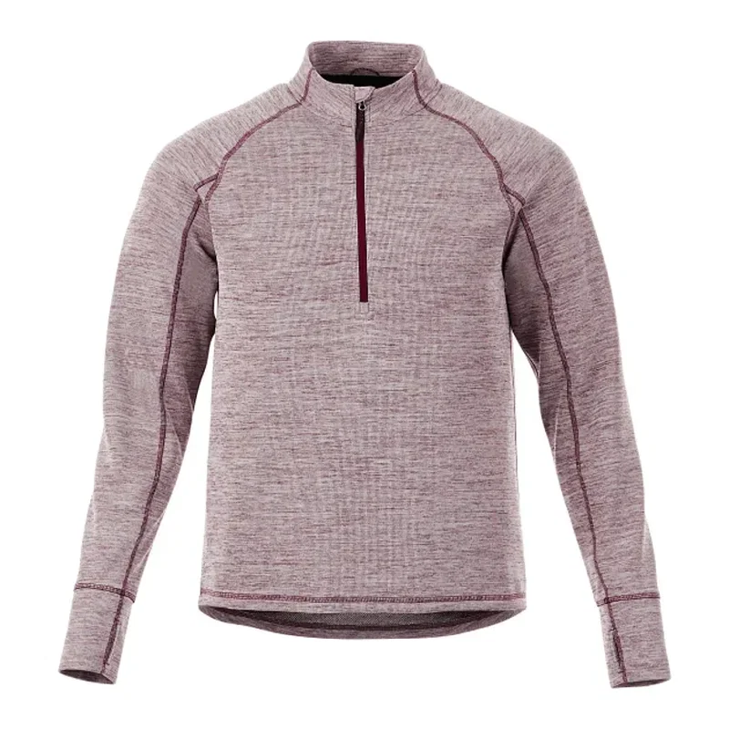 Custom Men's Performance Knit Half Zip Sweater with Thumb Holes — view 7