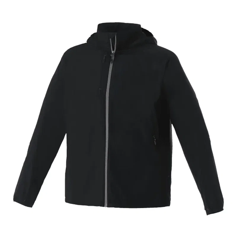 Custom Men's Lightweight Water Resistant Jacket with Hood - FLINT — view 3