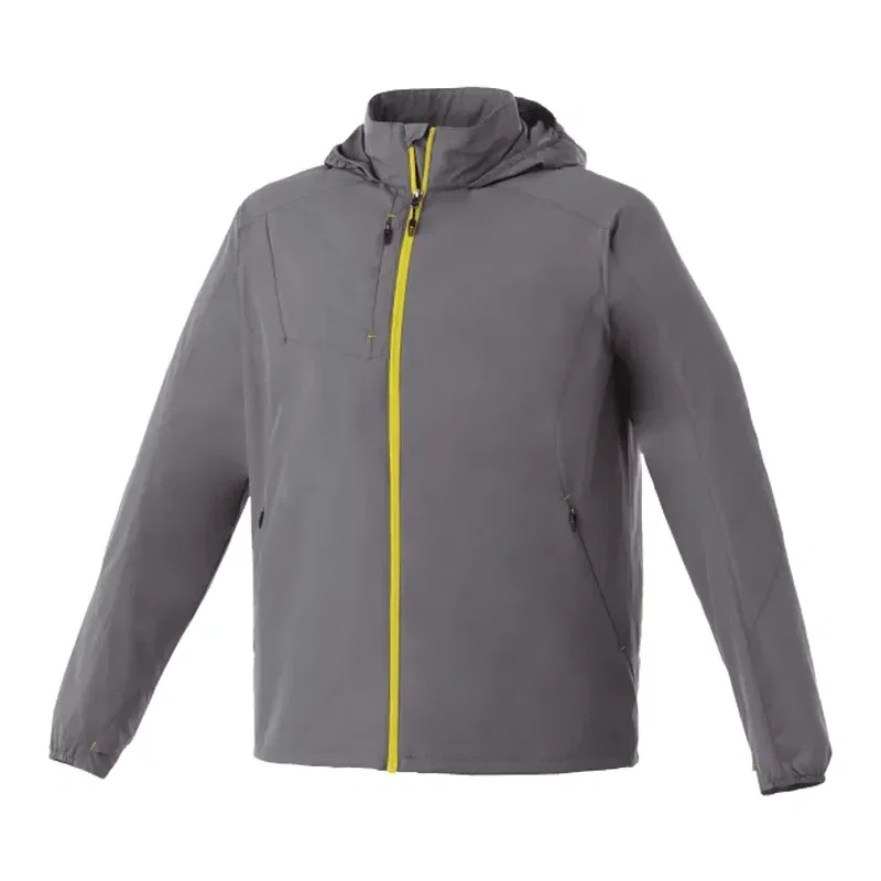 Custom Men's Lightweight Water Resistant Jacket with Hood - FLINT — view 42