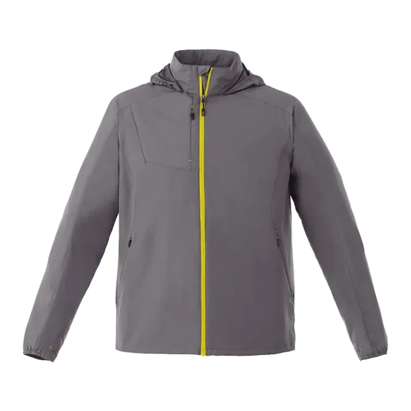 Custom Men's Lightweight Water Resistant Jacket with Hood - FLINT — view 44