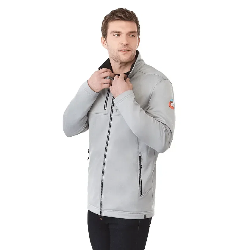 Custom Eco Waterproof Softshell Jacket (Men's JORIS) being worn