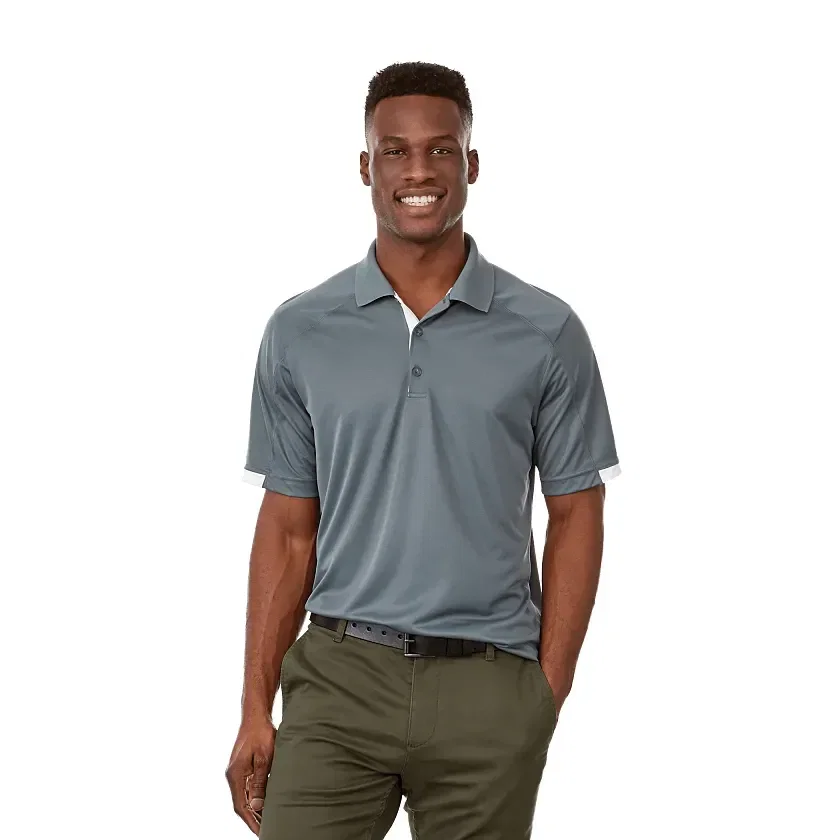 Custom Men's Kiso Short Sleeve Performance Polo being worn
