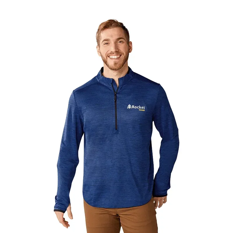 Custom Men's Mather Performance Knit Half Zip with Thumb Holes — view 7