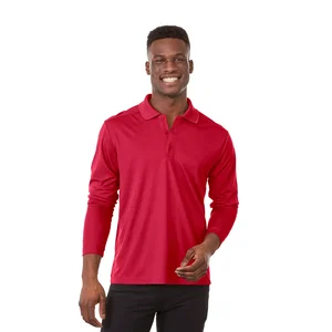 MORI Men's Tall Long Sleeve Wicking Polo, 155 g