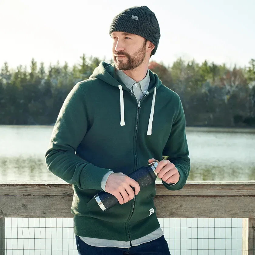 Paddlecreek Fleece Hoodie with Hidden Pocket being worn