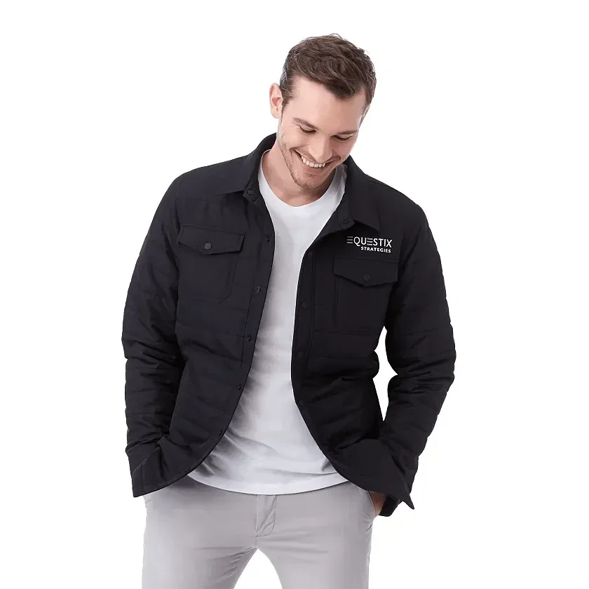 Custom Men's Eco Insulated Lightweight Shacket - PORTER Brand being worn