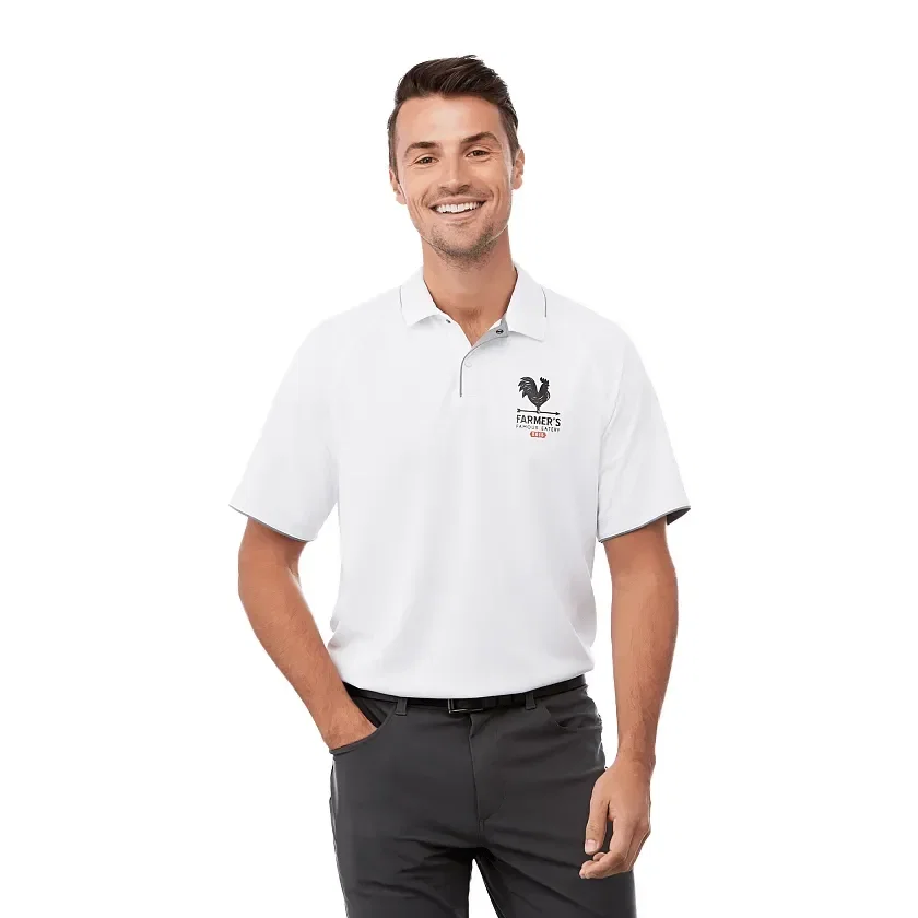 Branded Remus Short Sleeve Performance Polo for Men being worn