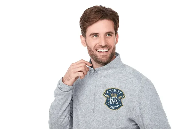 Personalized Men's Eco Knit Quarter Zip Sweater — view 7
