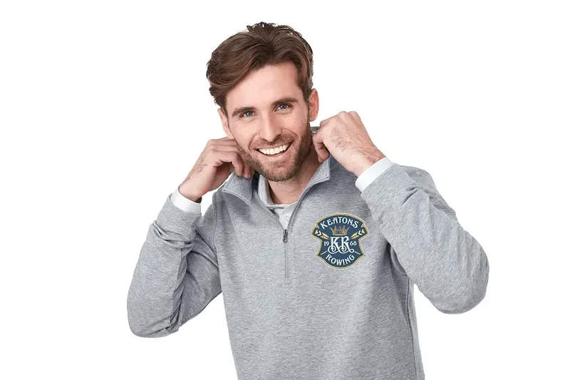 Personalized Men's Eco Knit Quarter Zip Sweater — view 9