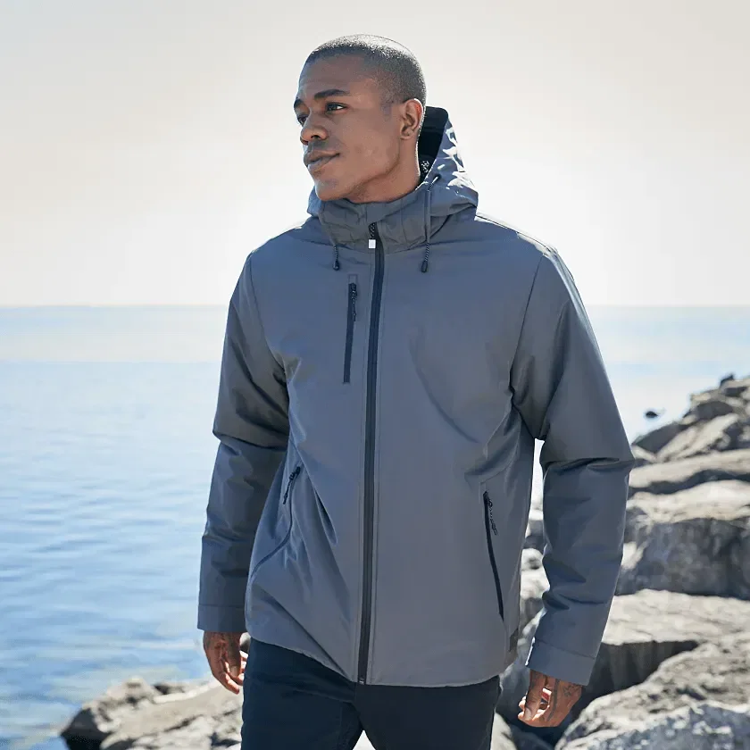 Branded Roots73 Rockglen Eco Insulated Jacket with Hood - Men's being worn