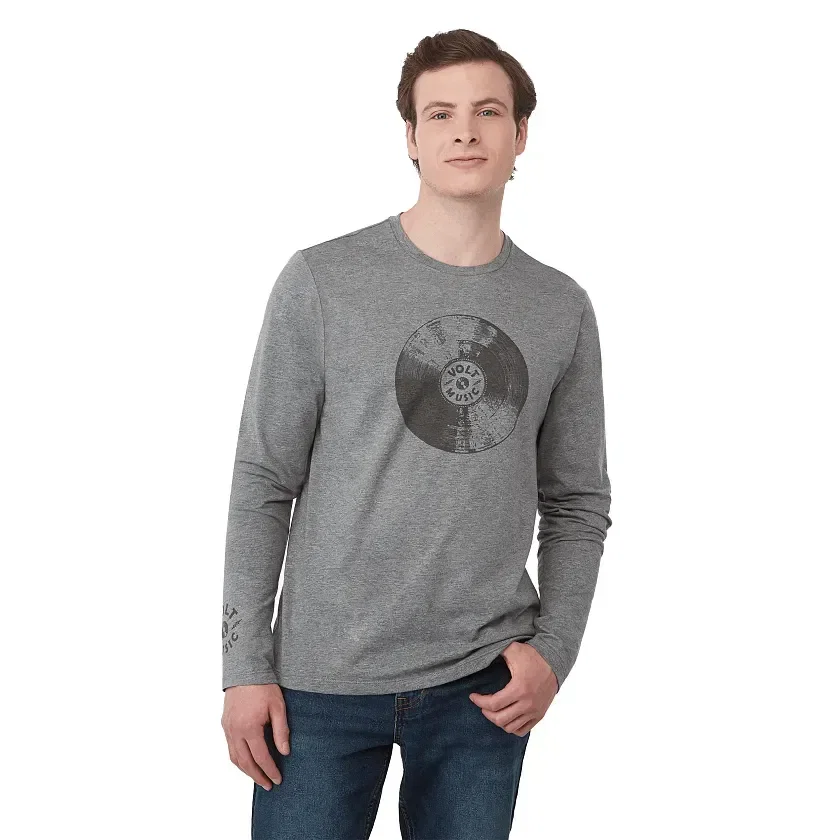 Custom Eco Long Sleeve Tee - Men's Somoto being worn