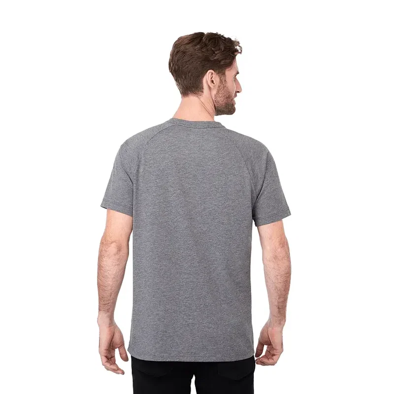 Branded Eco-Friendly Men's Short Sleeve Henley - SOMOTO — view 11