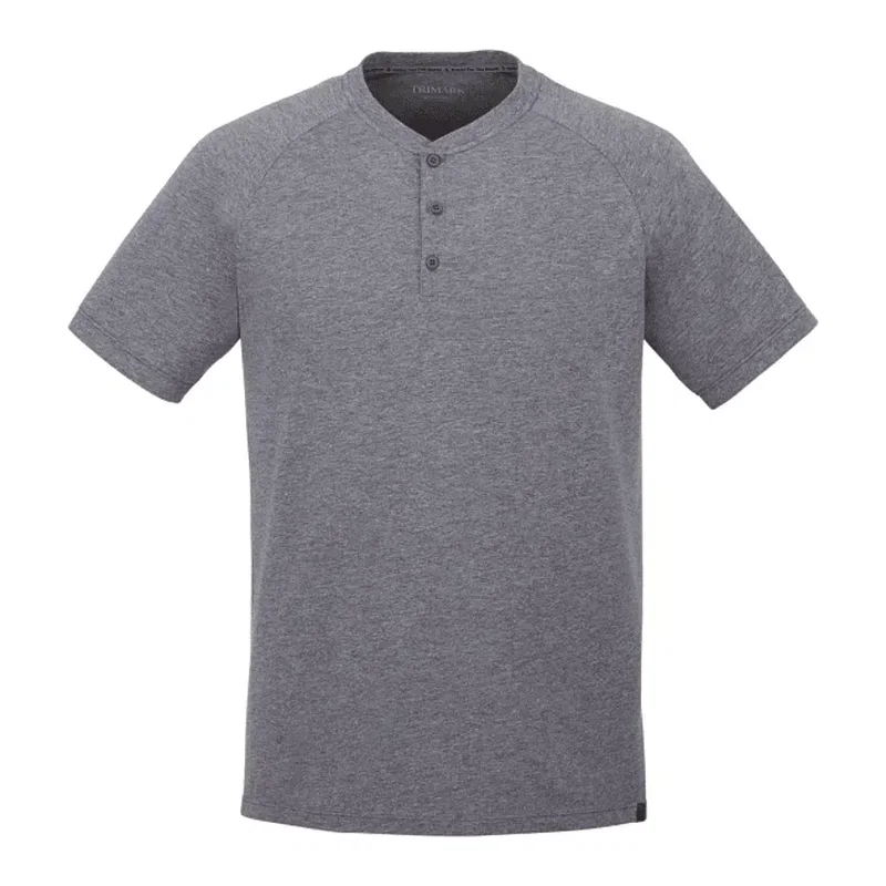 Branded Eco-Friendly Men's Short Sleeve Henley - SOMOTO — view 12