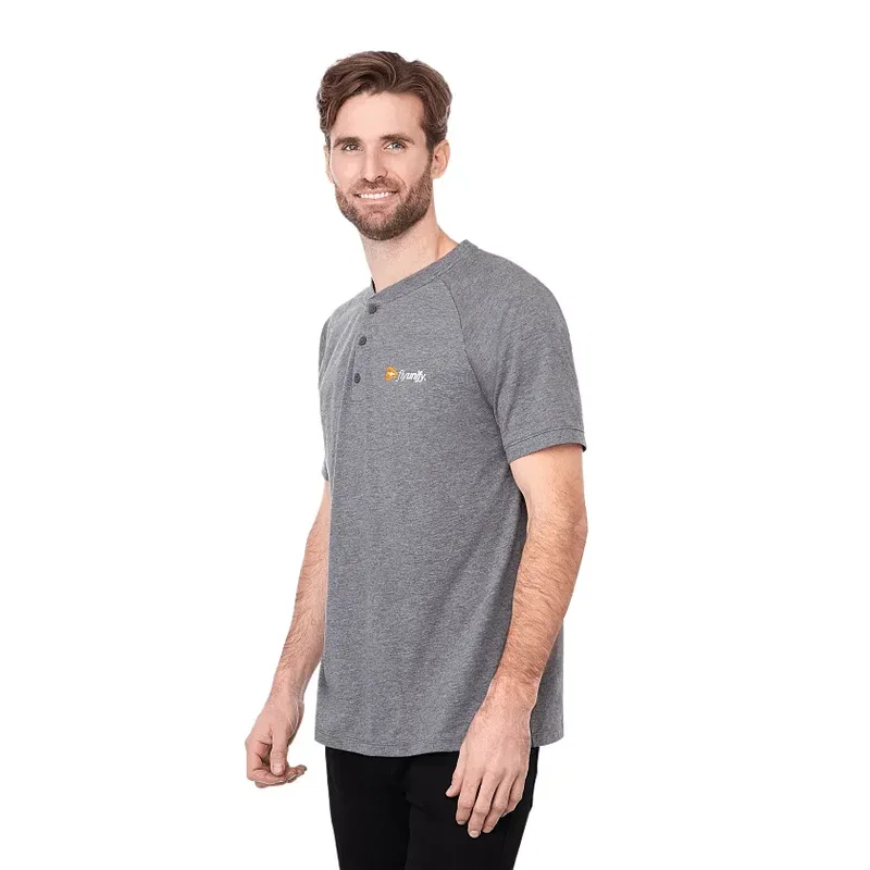 Branded Eco-Friendly Men's Short Sleeve Henley - SOMOTO — view 15
