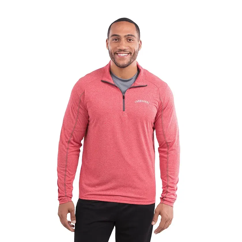 Custom Branded TAZA Performance Knit Quarter Zip with Thumb Holes — view 6