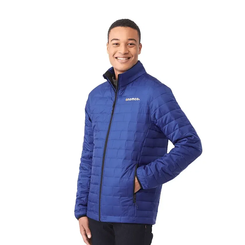 Custom Branded Telluride Lightweight Puffer Jacket with Packable Insulation being worn
