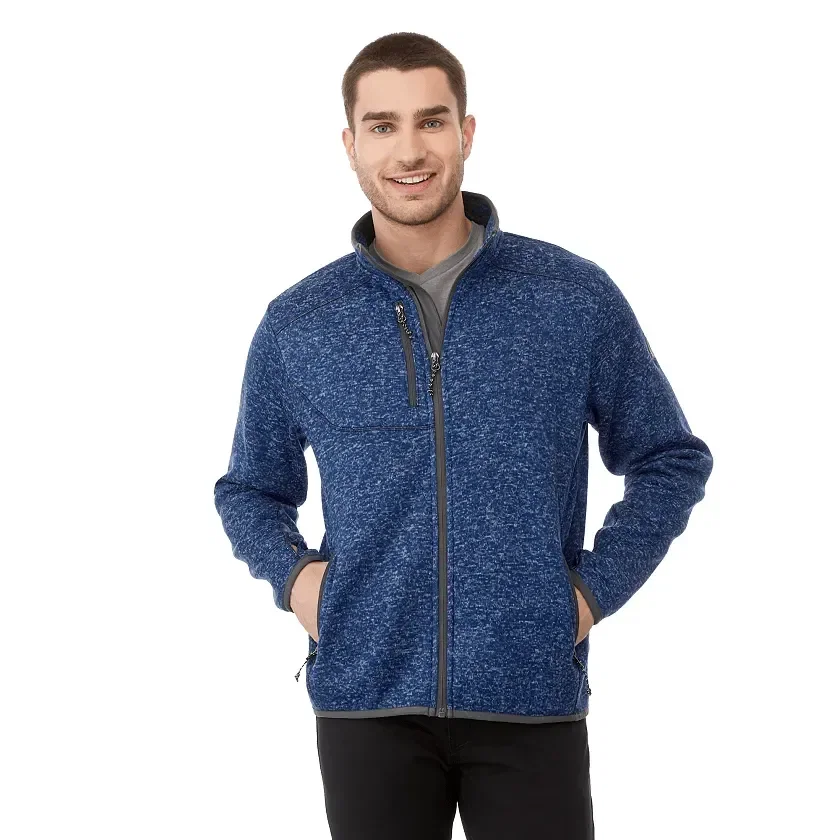 Custom Men's TREMBLANT Full Zip Sweater Knit Jacket with Thumb Holes — view 9