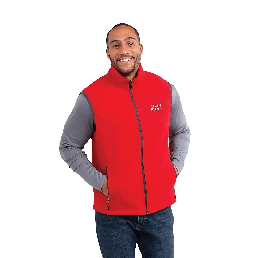 Branded TYNDALL Poly Microfleece Men's Vest being worn