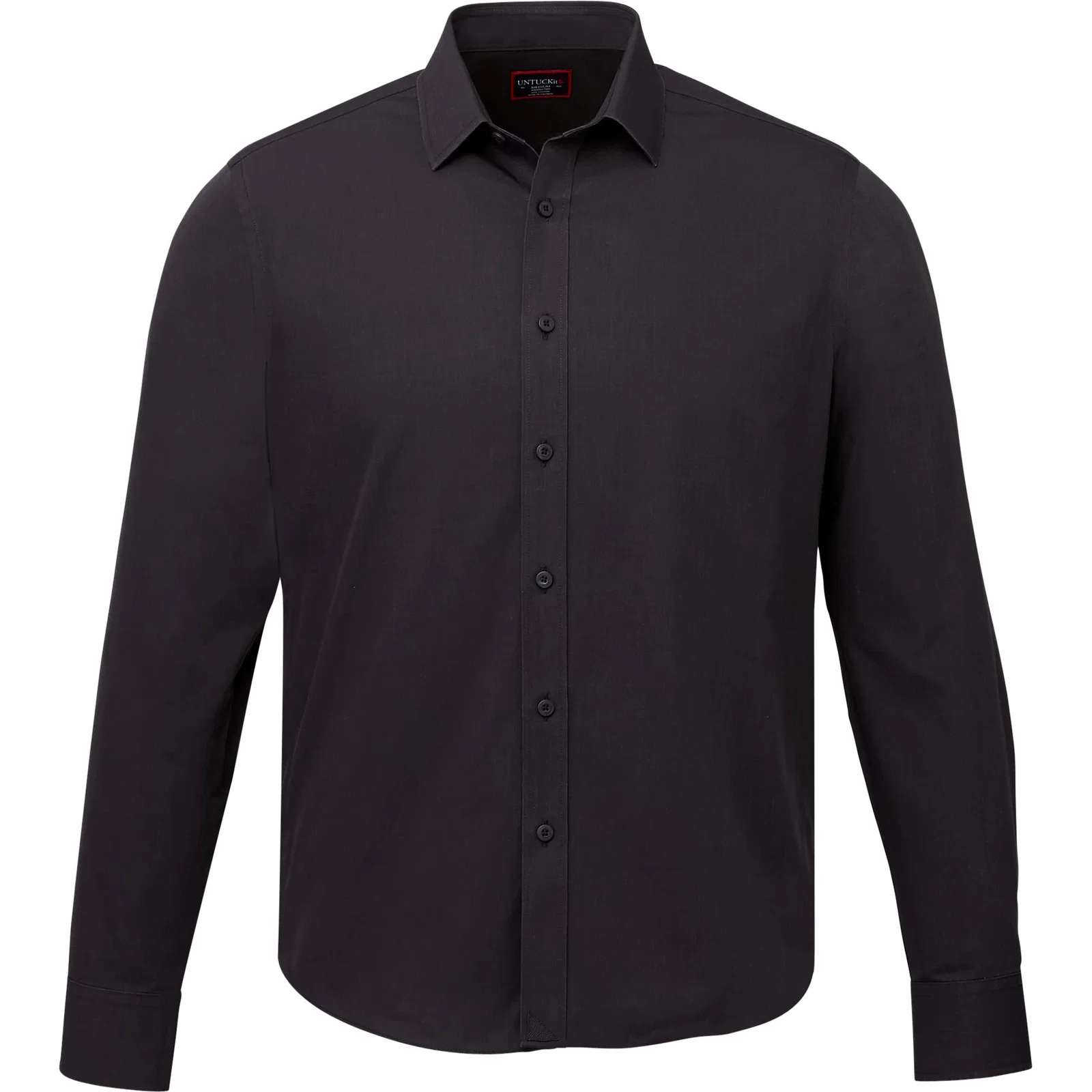 Custom Men's Slim-Fit Button Up Shirt - UNTUCKit Black Stone Wrinkle-Free Long Sleeve — view 8