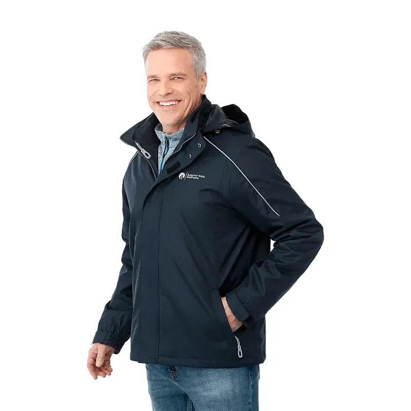 Customizable Men's Valencia 3-in-1 Waterproof Fleece Jacket with Detachable Hood — view 8