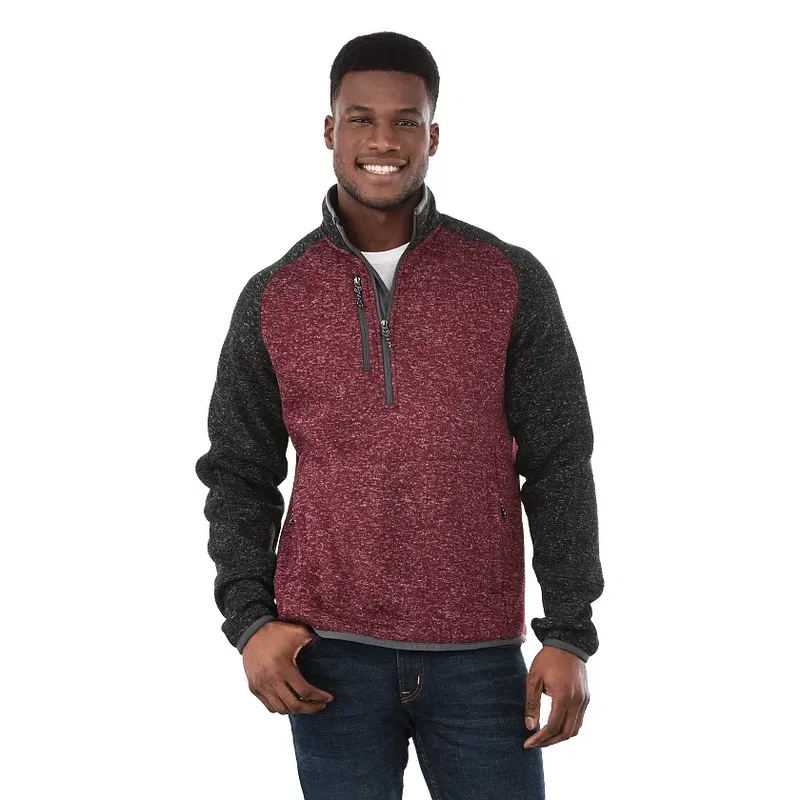 Custom Branded Men's Half Zip Sweater Knit Pullover Jacket — view 6